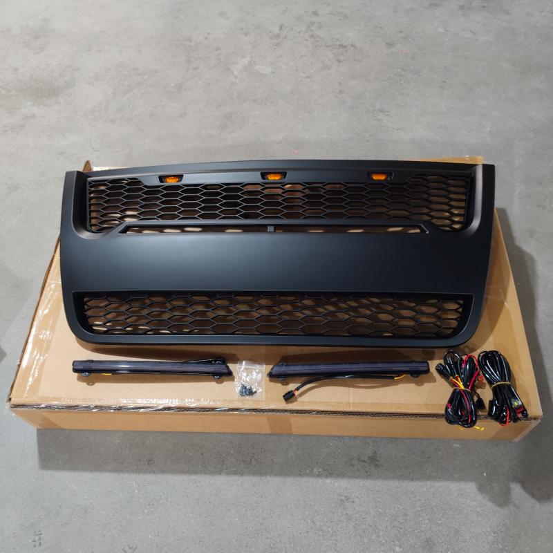 modified front grille with LED lights
