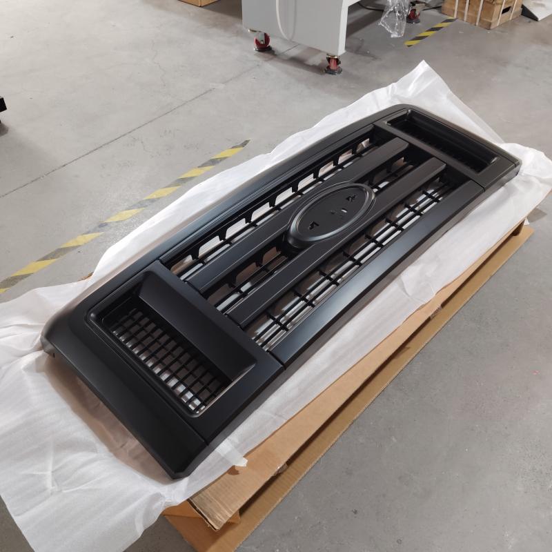 front grille with black mesh grille