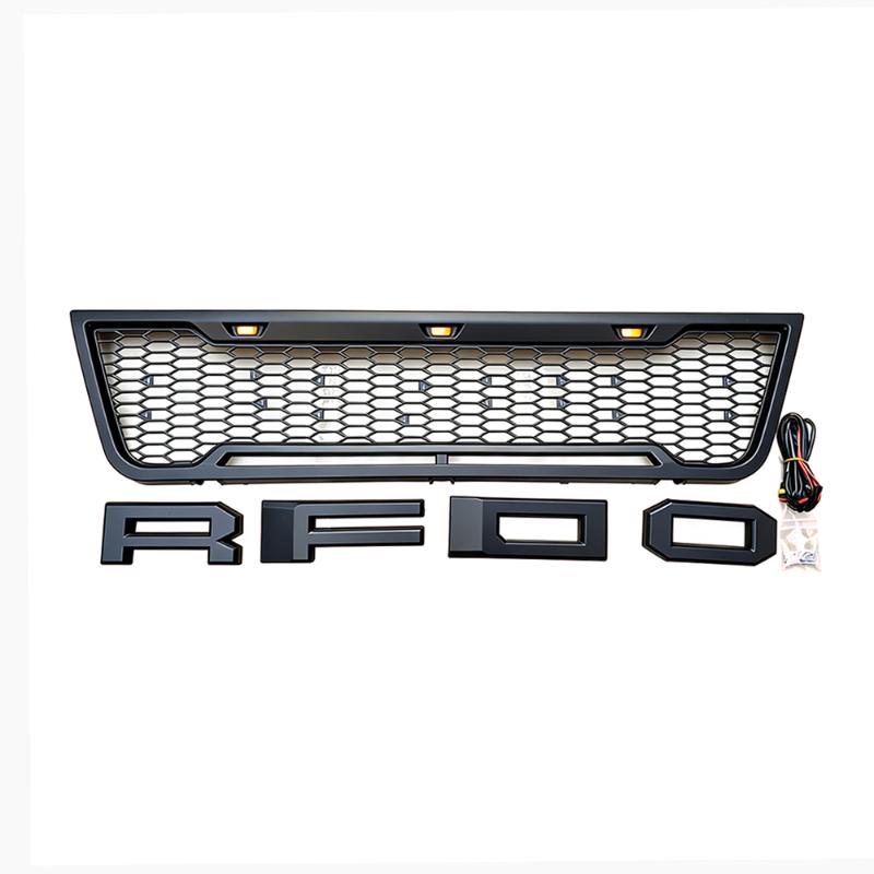 grille mesh with yellow lights and black stripe lights - FT-E15003-001