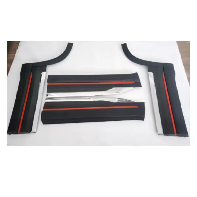 Front of the door trim – bright red strip.