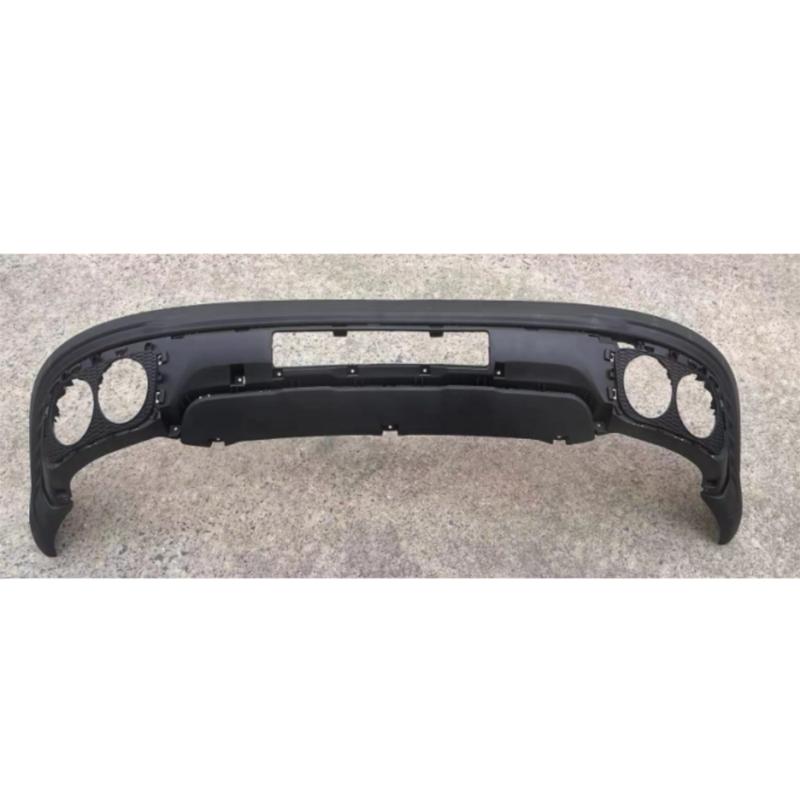 Rear bumper lower section with middle-tier configuration.