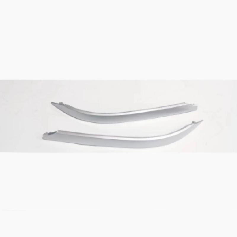 Silver rear bumper trim.