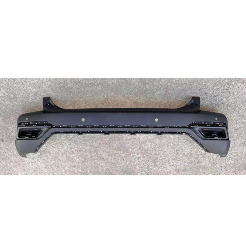 Lower section of the rear bumper.