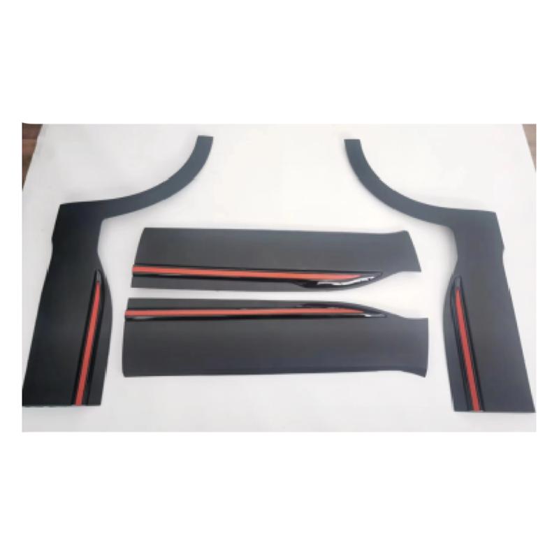 Front of the door trim panel ( black+red)).
